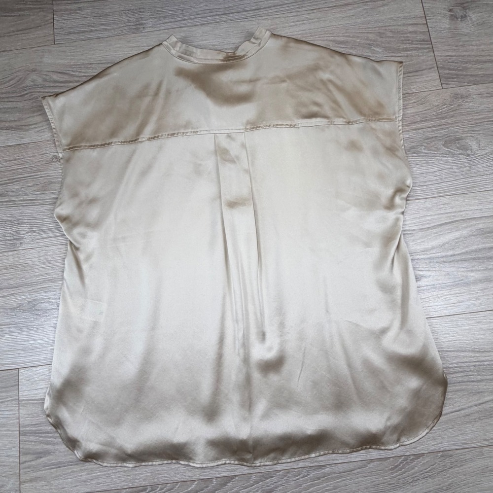 Banana Republic Serenade Silk Dolman Tunic Beige Champagne 100% Silk Blouse Sz M - Picture 7 of 8